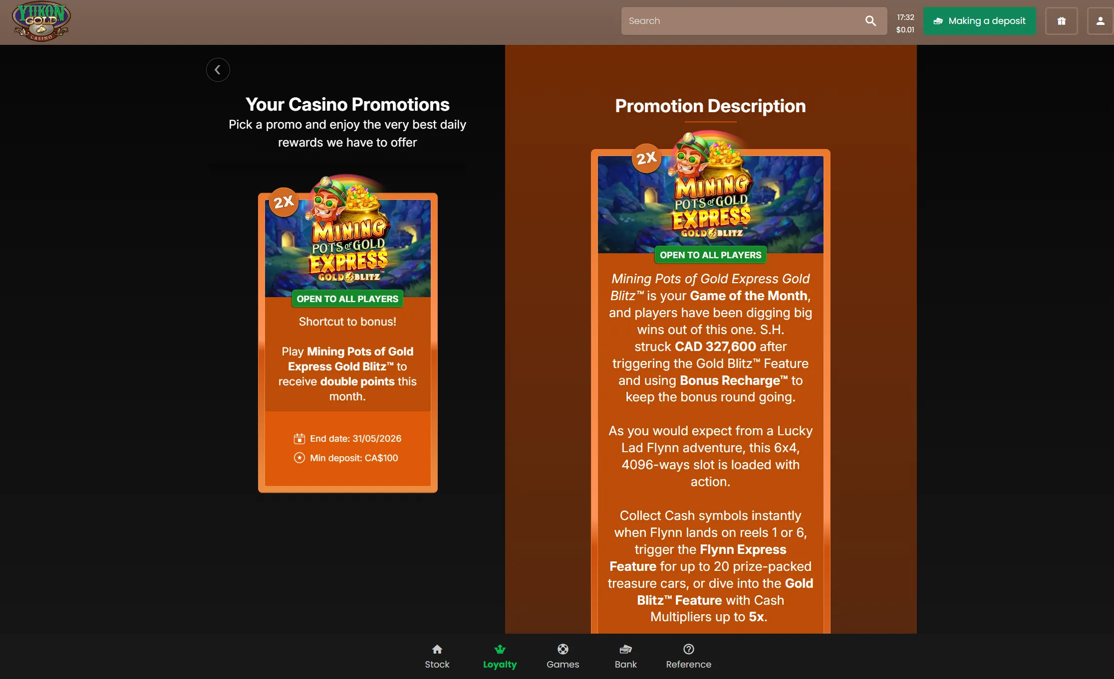 Playing through Yukon Gold Casino app mobile casino